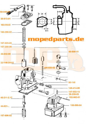 Tupfer, lange Ausführung, Bing Vergaser 85/10/...