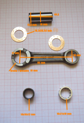 Pleuelsatz Sachs 50S + 50SW +560/5 AKF, Top Racing, Hercules Sachs K50, Ultra