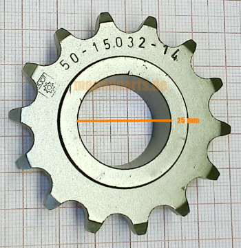 Ritzel pinion 14 Z. Hercules K125, Sachs 1251