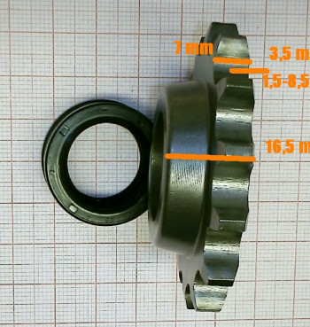 Ritzel pinion 14 Z. Hercules K125, Sachs 1251