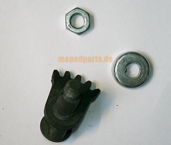 Bremsnocken mit Zahnsegment, Staubdeckel u. Mutter, z.B. Sachs Nabe HR 905, Hercules