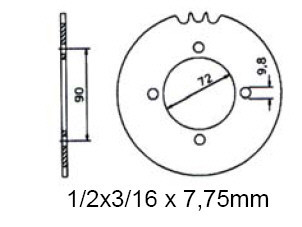 Kettenrad sprocket 42 Z. KTM GP 50 MS, 50 SS