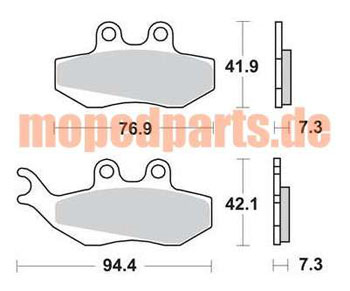 Bremsbeläge Sachs ZX50 Vorderradbremse, TRW