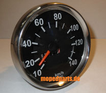 Tacho 140 km/h, Chrom, für Hercules, Zündapp, Kreidler, Puch Tacho 140 km/h, Chrom, für Hercules, Zündapp, Kreidler, Puch