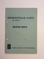Ersatzteilliste, gebraucht, Sachs 100/4