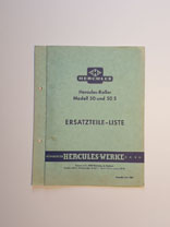 Ersatzteilliste, gebraucht, Hercules-Roller Modell 50 und 50 S Ersatzteilliste, gebraucht, Hercules-Roller Modell 50 und 50 S