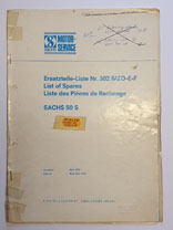 Ersatzteilliste, gebraucht, Sachs 50 S Ersatzteilliste, gebraucht, Sachs 50 S