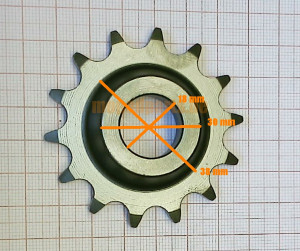 Ritzel pinion 14 Zähne Hercules Sachs, KTM KKR+ über 80 km/h, 80