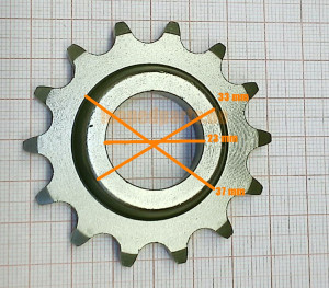 Ritzel pinion 14 Z. Hercules K125, Sachs 1251