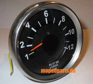 Drehzahlmesser 12000 U/min, Chrom, für Hercules, Zündapp, Kreidler, Puch