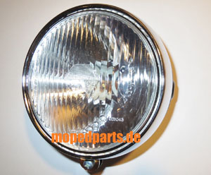 Scheinwerfer 130 mm, 25W, BA20D, für Mofa, Moped, Hercules, Zündapp, Puch, Kreidler, KTM