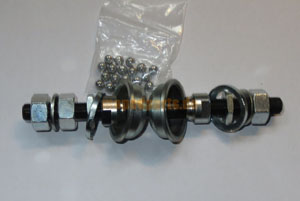 Vorderachse M11x154 mm mit Konen, Staubdeckel und Lagerschalen, Hercules Prima, M-Reihe, Optima