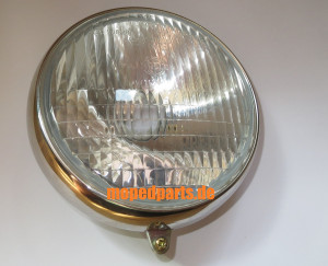 Scheinwerfer Moped Mofa, Hercules Prima, Fassung BAX15D, Lampentopf schwarz Fassung BAX15D