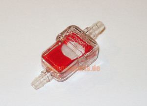 Benzinfilter mit Metallsieb, transparent