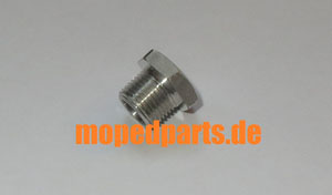 Verschlussschraube 9 mm, Vergaser Bing Typ 19, unten. Hercules K50, RL, Ultra *****