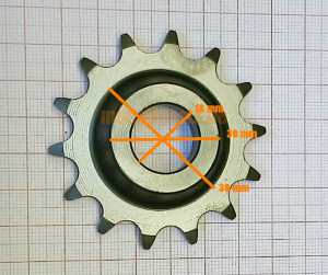 Ritzel pinion 14 Z KTM 50 80 offener Kettenkasten