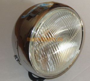 Scheinwerfer Moped Mofa, Hercules Prima, Fassung BAX15D, Lampentopf chrom