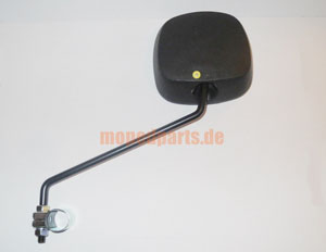 Spiegel Bumm eckig, Schelle, Stange schwarz, verkleinernd