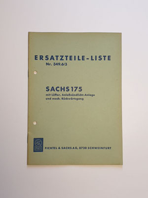 Ersatzteilliste, gebraucht, Sachs 175