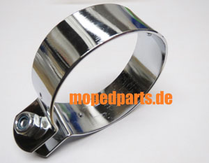 Auspuffschelle exhaust clip 70 mm chrom, 28 mm, Zündapp, Hercules