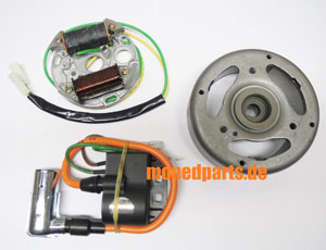 Zündung kontaktlos, 12V 35 Watt, Hercules Prima 3, 5, Sachs 505, Sachs 50, linksdrehend