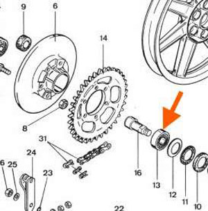 Lager Hinterradnabe Zündapp 530 KS 80, KS 50, GTS