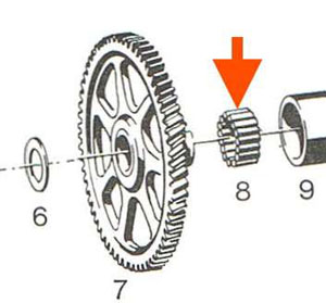 Nadelrolle 2x9,8 mm für Vorgelegerad Sachs 505/2
