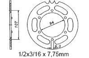 Kettenrad 40 Z, sprocket Hercules P1, M1, M2, P2