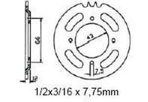 Kettenrad 42 Z, sprocket Hercules Prima G3, Supra