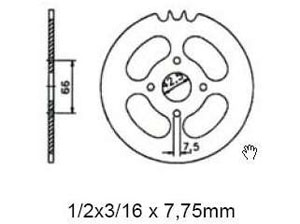 Kettenrad 44 Z, sprocket Hercules Prima, KTM 505
