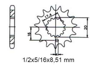 Ritzel pinion 15 Z. Sachs 125 ZX, XTC, XTV, ZZ