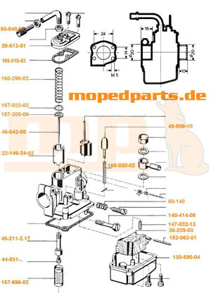 Schwimmerkammer Bing Vergaser 85/10/..., 85/12
