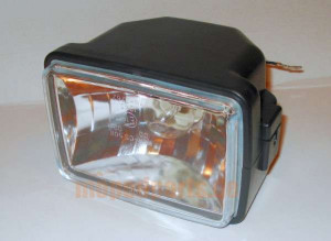 Scheinwerfer eckig, 140 x 100 mm, Klarglas, E-Nummer