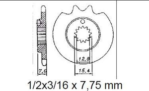 Ritzel 11 Z., Kreidler MP 2, MF 4, MP mit Verzahnung