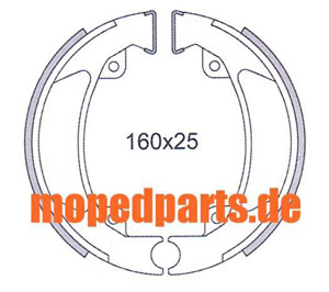 Bremsbacken Kreidler 160x25 mm, Florett 50, 80 E, L, 125
