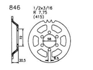 Kettenrad, sprocket, 41 Z., Zündapp CS 25