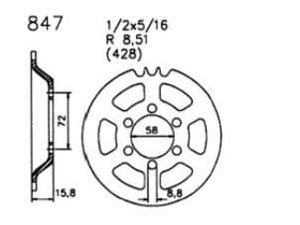 Kettenrad, sprocket, 36 Z, Zündapp K 80, KS 80, Esjot