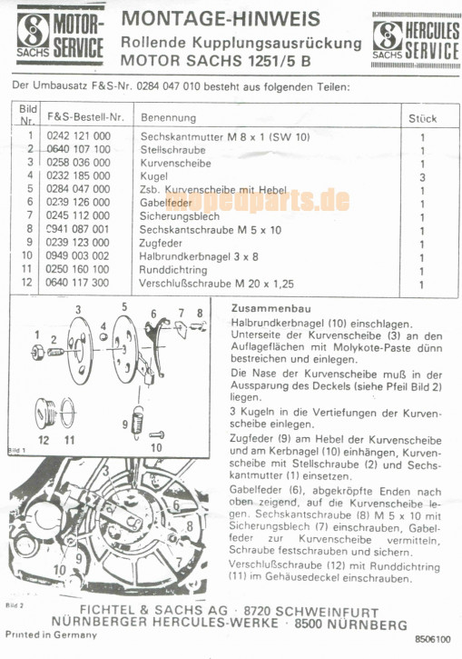 Stftschraube M8 x 20 (20 + 20 mm) für Versionen mit Flanschkrümmer