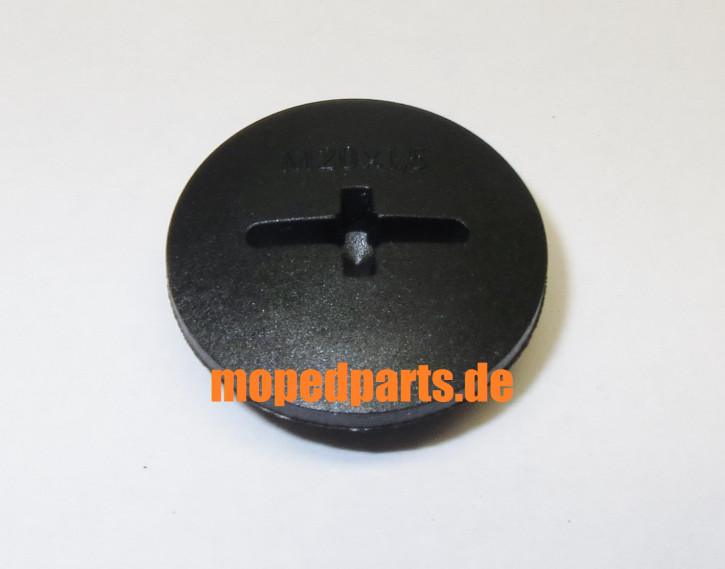 Verschlussschraube Seitendeckel Sachs 50 80, M20 mm Gewinde, Schwarz, Nachbau
