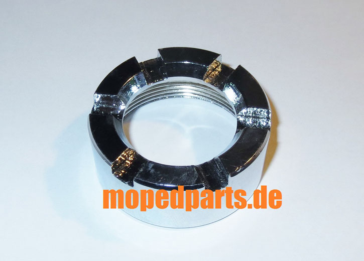 Kronenmutter für Sachs, M40x1,5, 28 mm Krümmerdurchmesser