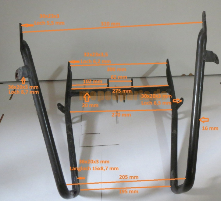 Foto mit Massen für Sachs Cup Verkleidung - kein Artikel