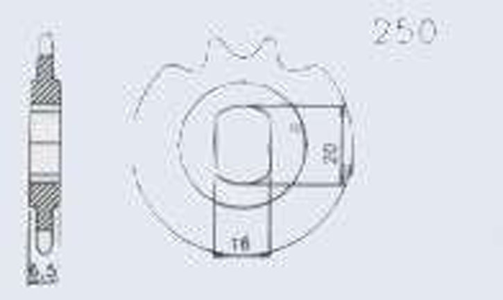 Ritzel pinion 13 Zähne Supra 4 GP, Sachs 501, Mofa G3, Mofa G3, MK1, MK2
