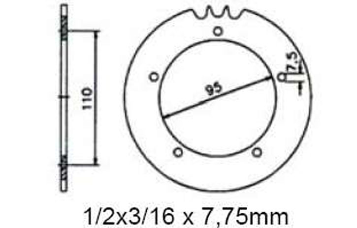 Kettenrad 40 Z, sprocket Hercules Supra 4GP, KX 5