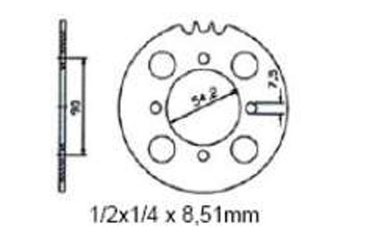 Hercules XE 9 Kettenrad 44 Zähne Lochkreis 90mm, Esjot