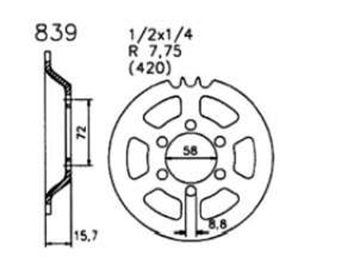Kettenrad sprocket 37 Z. Zündapp KS 50, Esjot