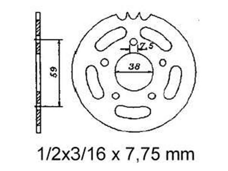 Kettenrad, sprocket, 45 Z., Zündapp ZD10, ZR, ZB *