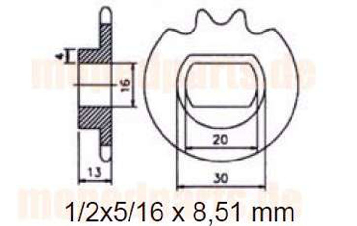 Ritzel, sprocket, Zündapp, 18 Z., K 80, KS 80, SX