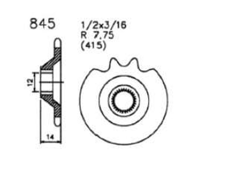 Ritzel, sprocket, 15Z., CS 25 3-Gang, C50 Sport