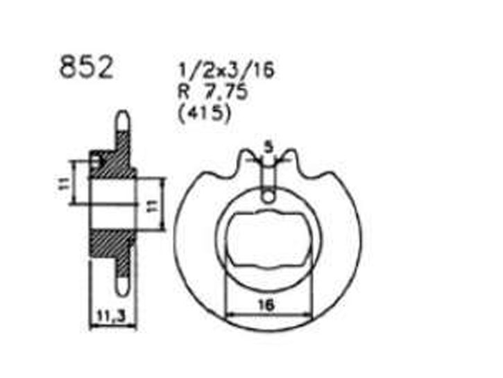 Ritzel, sprocket, Zündapp, 12 Z., ZX 25, Star
